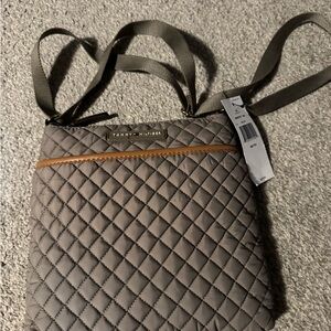 Tommy Hilfiger Taupe Quilted Crossbody Bag